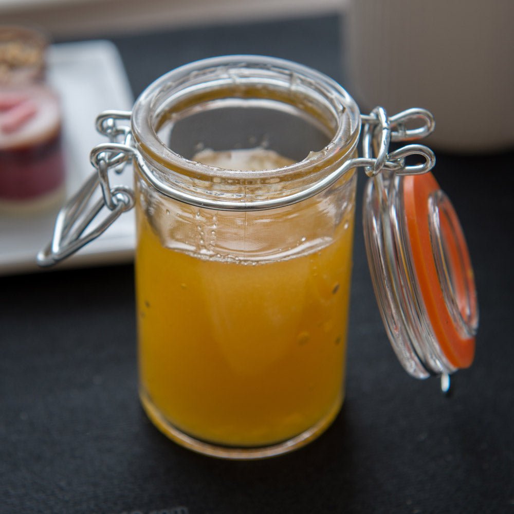 Vetri 3 oz Round Glass Nostalgic Mason Jar - with Clamp Lid - 1 3/4" x 1 3/4" x 3 1/4" - 10 count box