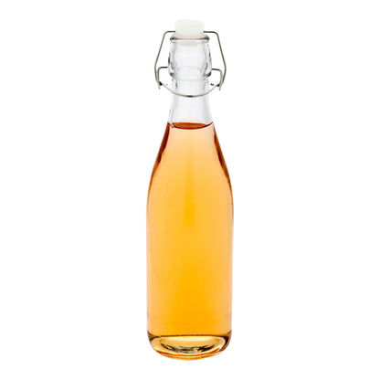 Vetri 17 oz Round Glass Nostalgic Bottle - Swing Top - 2 3/4" x 2 3/4" x 10 3/4" - 10 count box