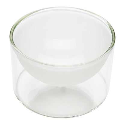 Forma Professional 14 oz Round Frosted Glass Lufthansa Bowl - Double Wall, Shallow - 4 3/4" x 4 3/4" x 3" - 10 count box