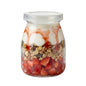 Vetri 5 oz Round Nostalgic Milk and Yogurt Glass - with Plastic Lid - 2 1/2" x 2 1/2" x 3 1/4" - 100 count box