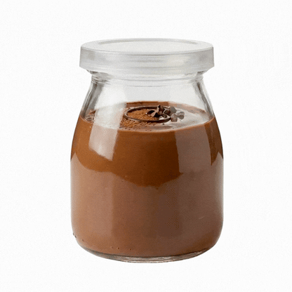 Vetri 5 oz Round Nostalgic Milk and Yogurt Glass - with Plastic Lid - 2 1/2" x 2 1/2" x 3 1/4" - 100 count box