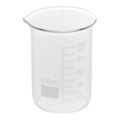 RW Lab 100 mL Glass Beaker - Borosilicate - 2 1/4" x 2 1/4" x 3" - 10 count box