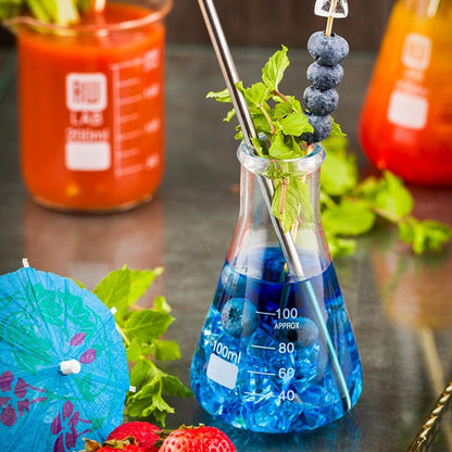 RW Lab 100 mL Glass Conical Flask - Borosilicate - 2 1/2" x 2 1/2" x 4" - 10 count box