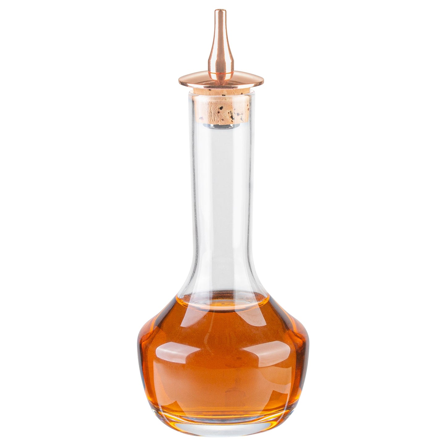 Bar Lux 4 oz Glass Modern Style Bitters Bottle - Copper-Plated Dasher - 5 3/4" x 2 3/4" x 2 3/4" - 1 count box