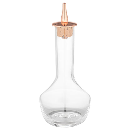 Bar Lux 4 oz Glass Modern Style Bitters Bottle - Copper-Plated Dasher - 5 3/4" x 2 3/4" x 2 3/4" - 1 count box