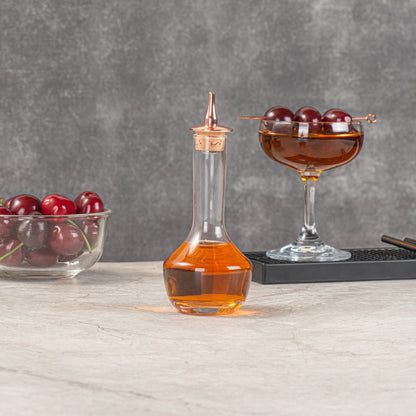 Bar Lux 4 oz Glass Modern Style Bitters Bottle - Copper-Plated Dasher - 5 3/4" x 2 3/4" x 2 3/4" - 1 count box