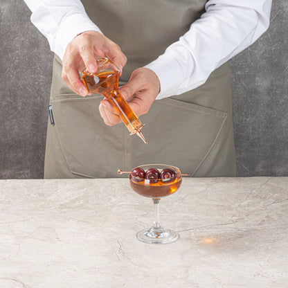 Bar Lux 4 oz Glass Modern Style Bitters Bottle - Copper-Plated Dasher - 5 3/4" x 2 3/4" x 2 3/4" - 1 count box