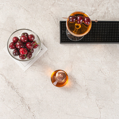 Bar Lux 4 oz Glass Modern Style Bitters Bottle - Copper-Plated Dasher - 5 3/4" x 2 3/4" x 2 3/4" - 1 count box