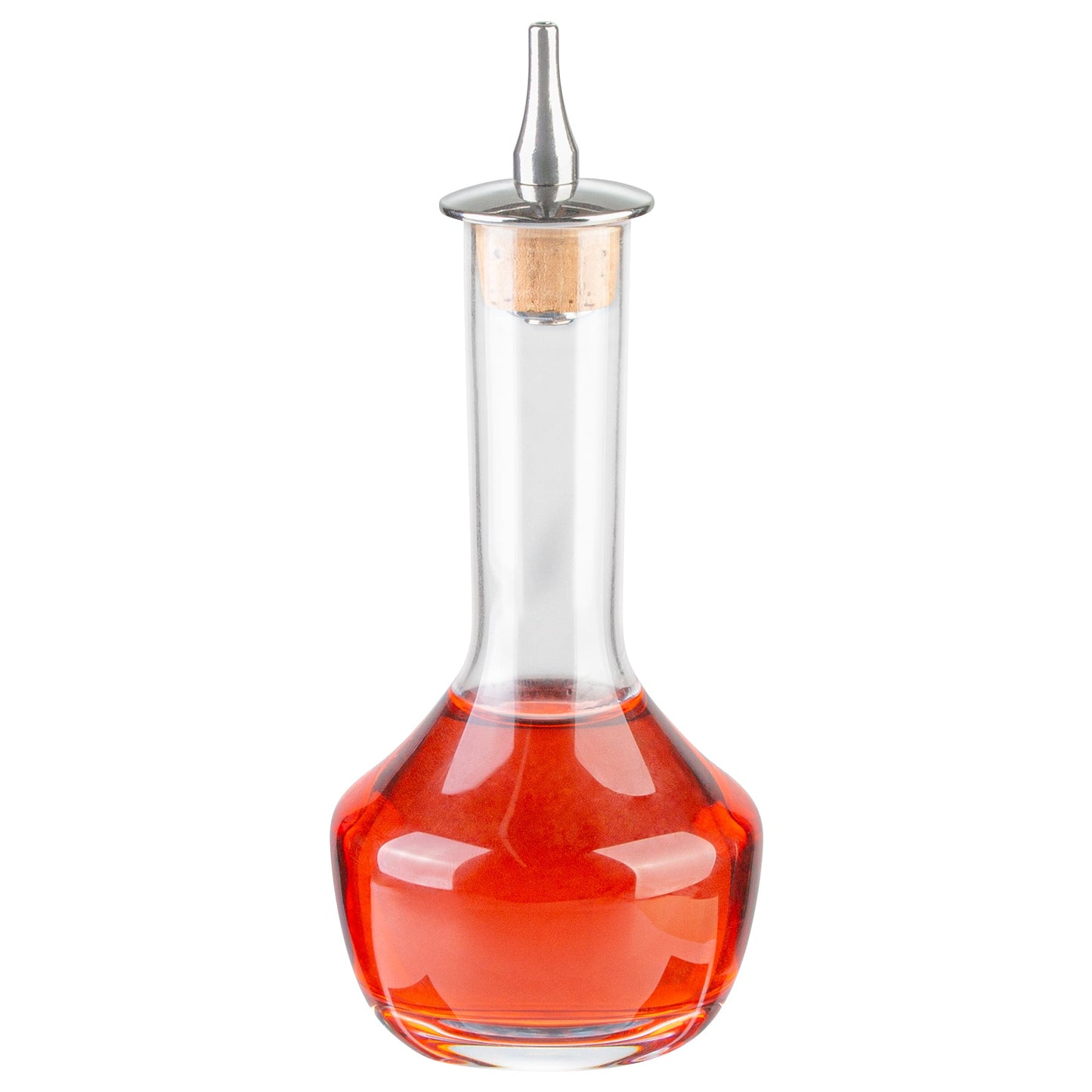 Bar Lux 4 oz Glass Modern Style Bitters Bottle - Silver Dasher - 5 3/4" x 2 3/4" x 2 3/4" - 1 count box