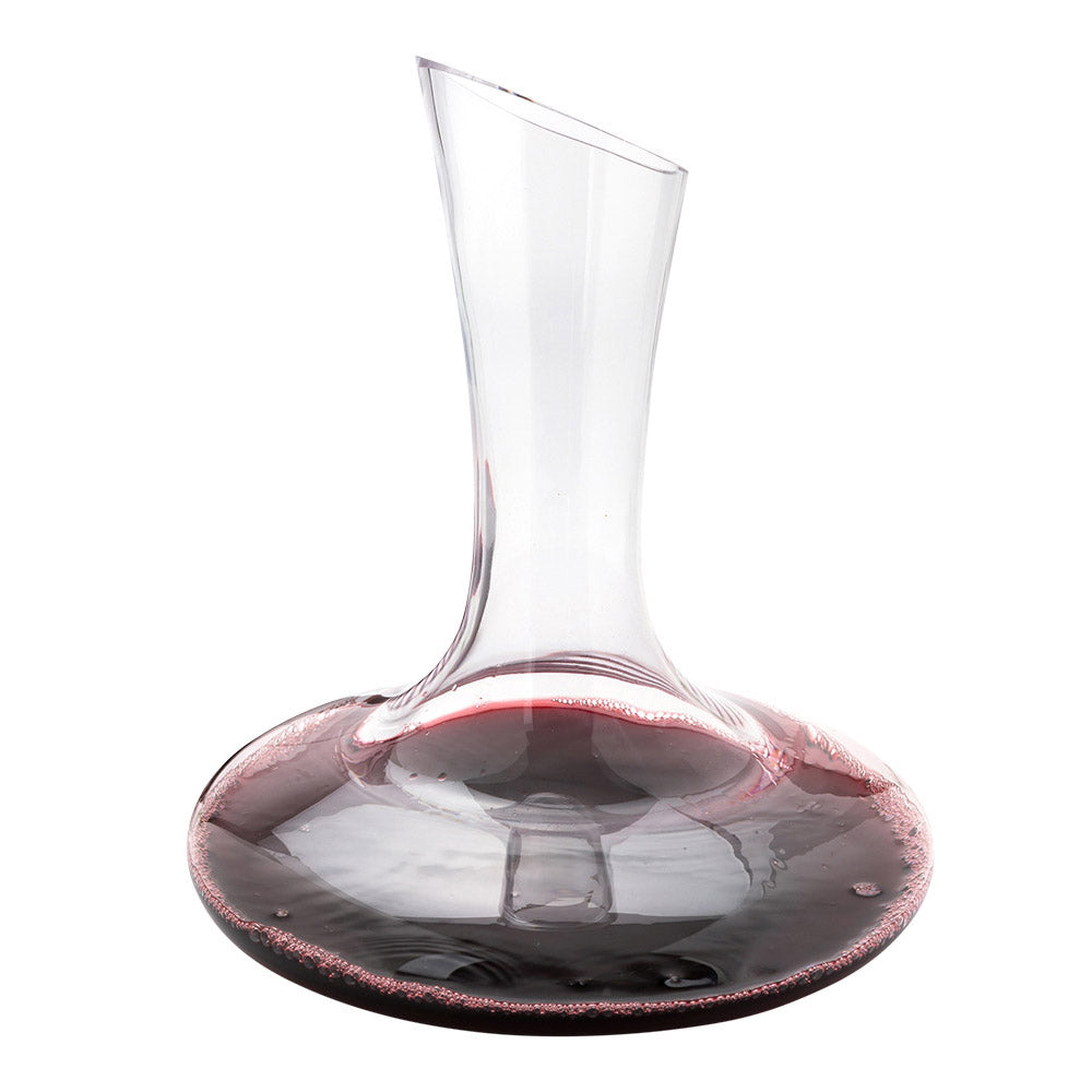 BordeauxWare 50 oz Glass Large Slanted Wine Decanter - Hand-Blown, Crystal - 8 3/4" x 8 3/4" x 10 1/4" - 1 count box