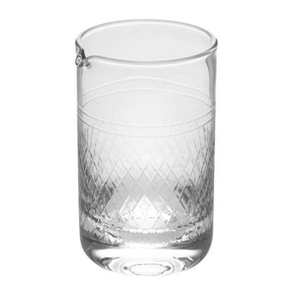 Bar Lux 17 oz Cocktail Mixing Glass - Diamond Cut Pattern, Hand-Blown, Crystal - 3 3/4" x 3 1/2" x 5 3/4" - 1 count box