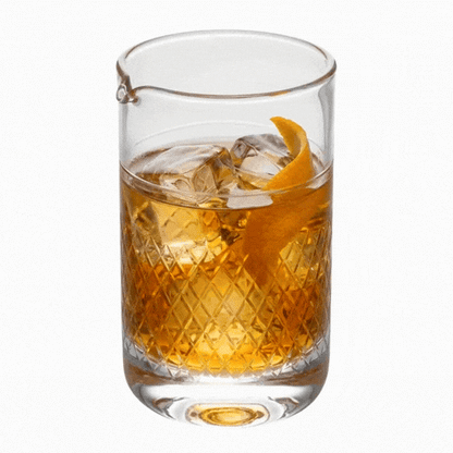 Bar Lux 17 oz Cocktail Mixing Glass - Diamond Cut Pattern, Hand-Blown, Crystal - 3 3/4" x 3 1/2" x 5 3/4" - 1 count box