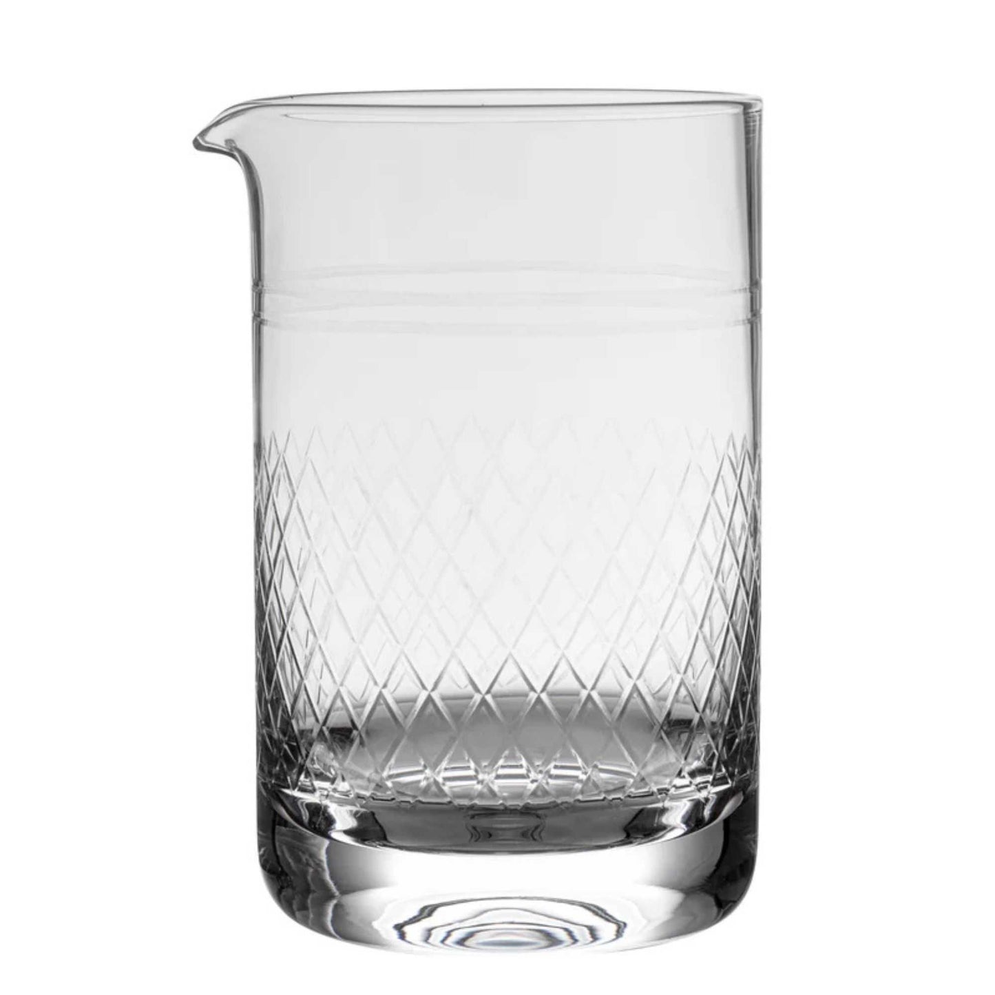 Bar Lux 30 oz Cocktail Mixing Glass - Diamond Cut Pattern, Hand-Blown, Crystal - 4 1/2" x 4" x 6 1/2" - 1 count box