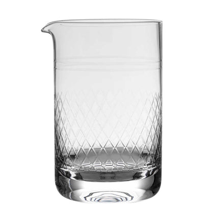 Bar Lux 30 oz Cocktail Mixing Glass - Diamond Cut Pattern, Hand-Blown, Crystal - 4 1/2" x 4" x 6 1/2" - 1 count box