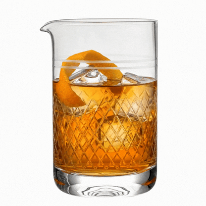 Bar Lux 30 oz Cocktail Mixing Glass - Diamond Cut Pattern, Hand-Blown, Crystal - 4 1/2" x 4" x 6 1/2" - 1 count box