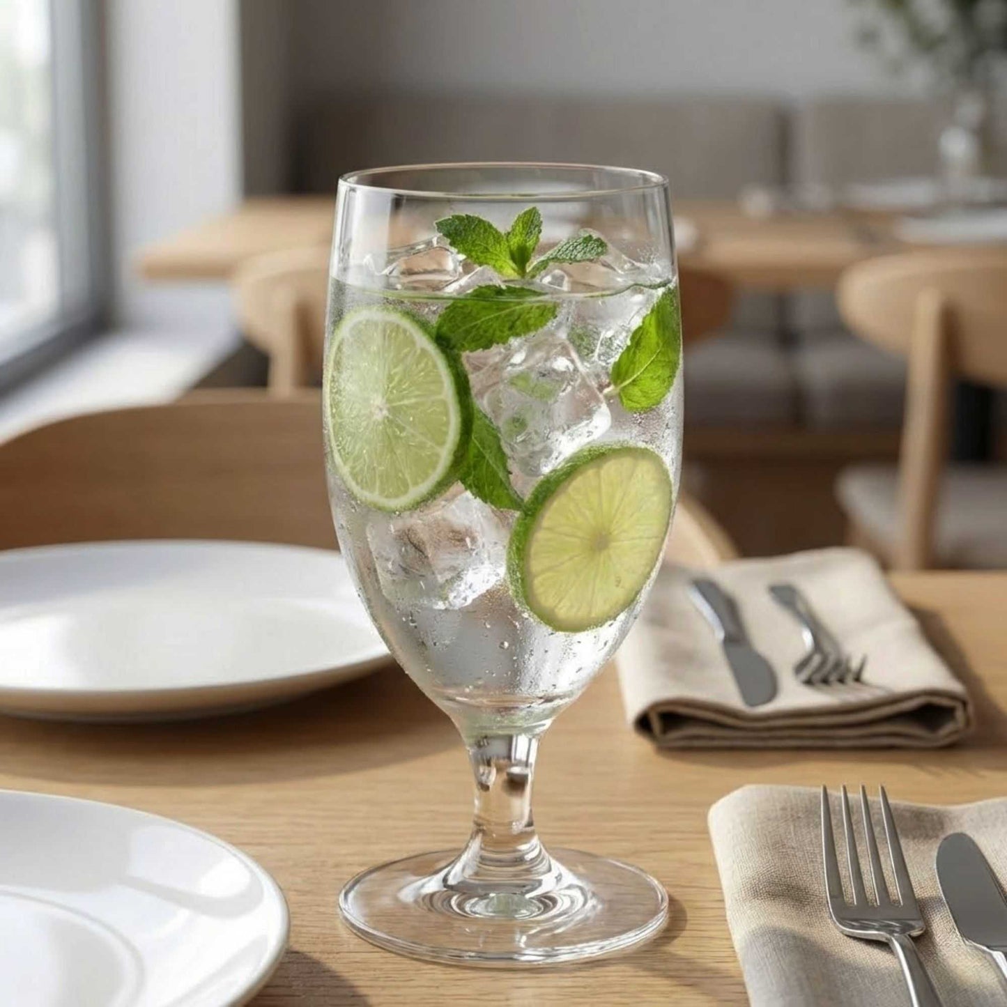 Voglia Nude 14 oz Water Goblet Glass - Crystal - 3" x 3" x 6 1/2" - 6 count box