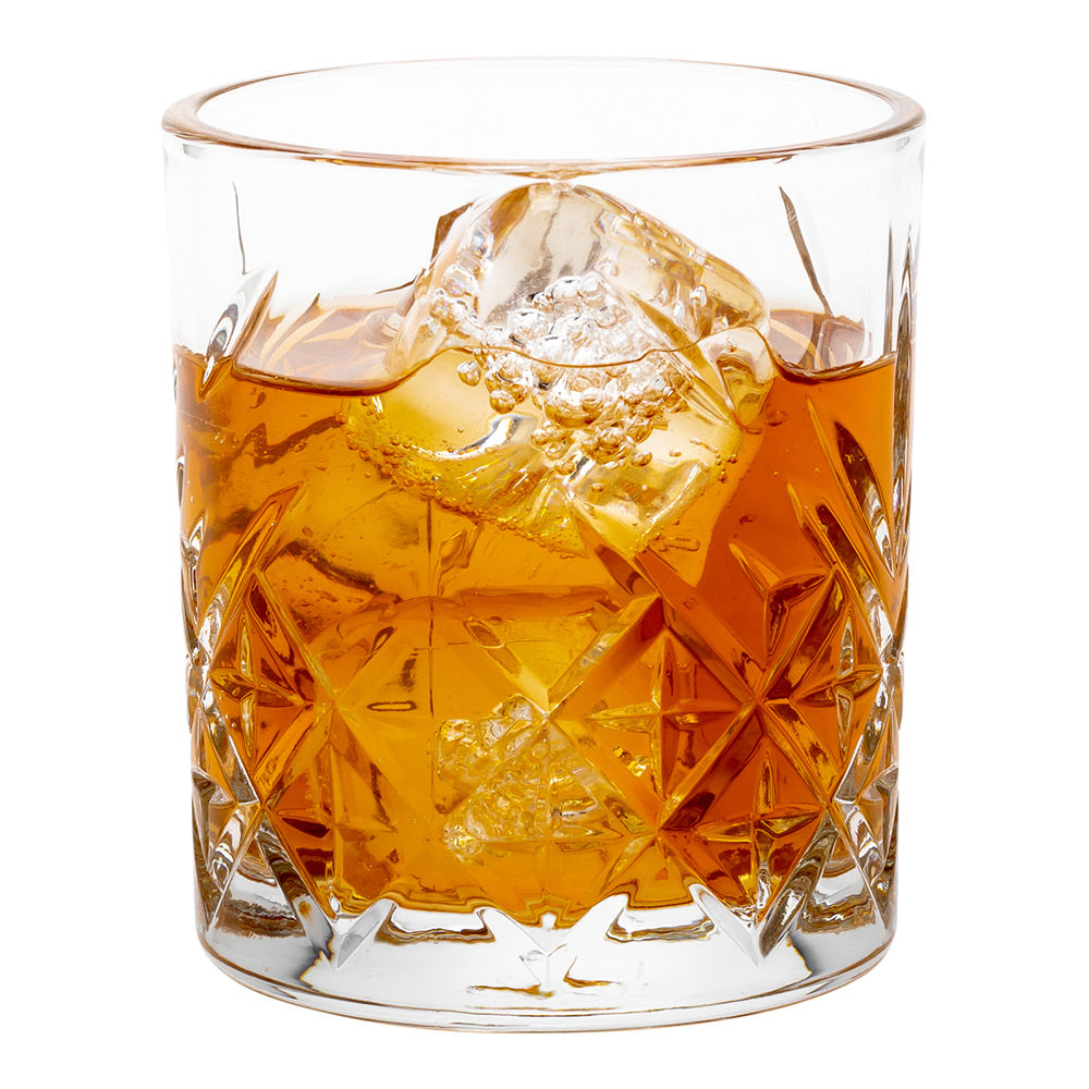 Timeless 7 oz Rocks Glass - Etched - 2 3/4" x 2 3/4" x 3 1/4" - 6 count box