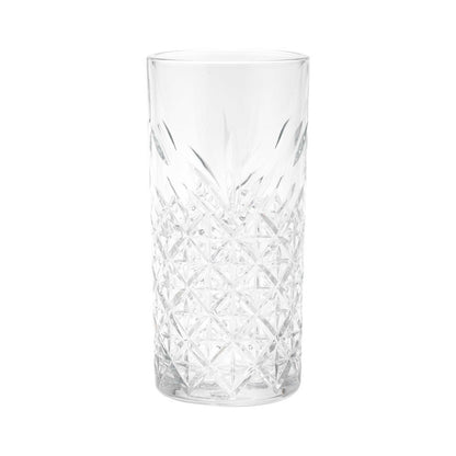 Timeless 10 oz Highball Glass - Etched - 2 1/2" x 2 1/2" x 5 1/2" - 6 count box