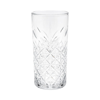 Timeless 15 oz Beverage Glass - Etched - 3" x 3" x 6 1/4" - 6 count box