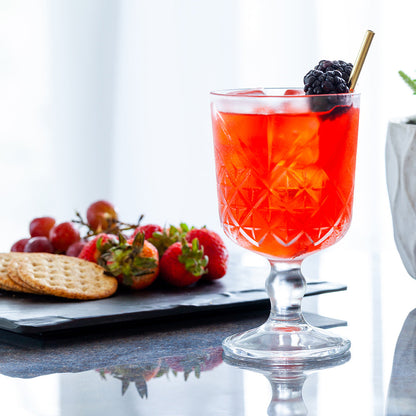 Timeless 11 oz Cocktail Glass - Stemmed, Etched - 3 1/2" x 3 1/2" x 6" - 12 count box