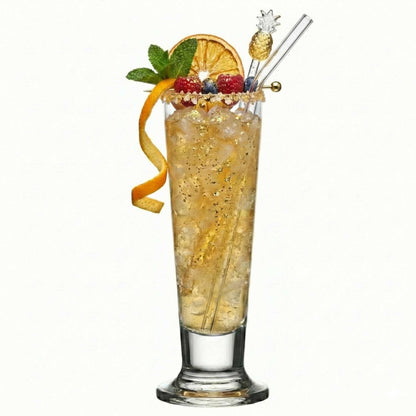 Bev Tek 14 oz Pilsner Glass - Tall-Footed - 2 1/2" x 2 1/2" x 9 1/2" - 6 count box