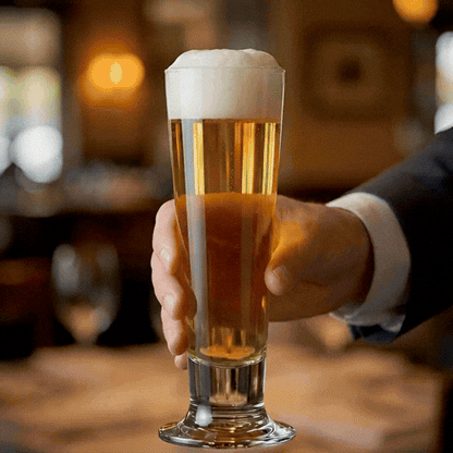 Bev Tek 14 oz Pilsner Glass - Tall-Footed - 2 1/2" x 2 1/2" x 9 1/2" - 6 count box