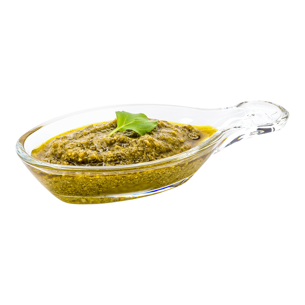 Mini Serve 2 oz Glass Leaf Mini Tasting Dish - Etched, with Handle - 4 3/4" x 2 1/4" x 1" - 60 count box