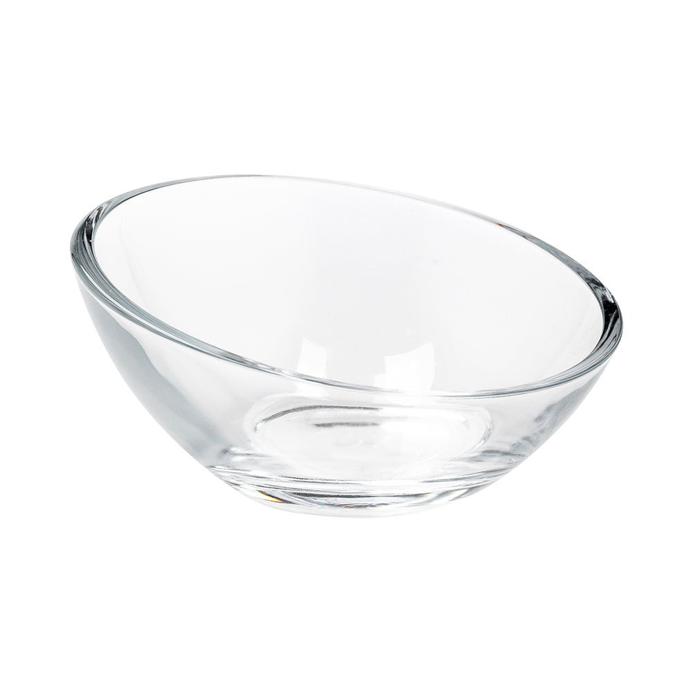 Mini Serve 3 oz Glass Incline Mini Dessert Bowl - 3 3/4" x 3 3/4" x 1 3/4" - 60 count box