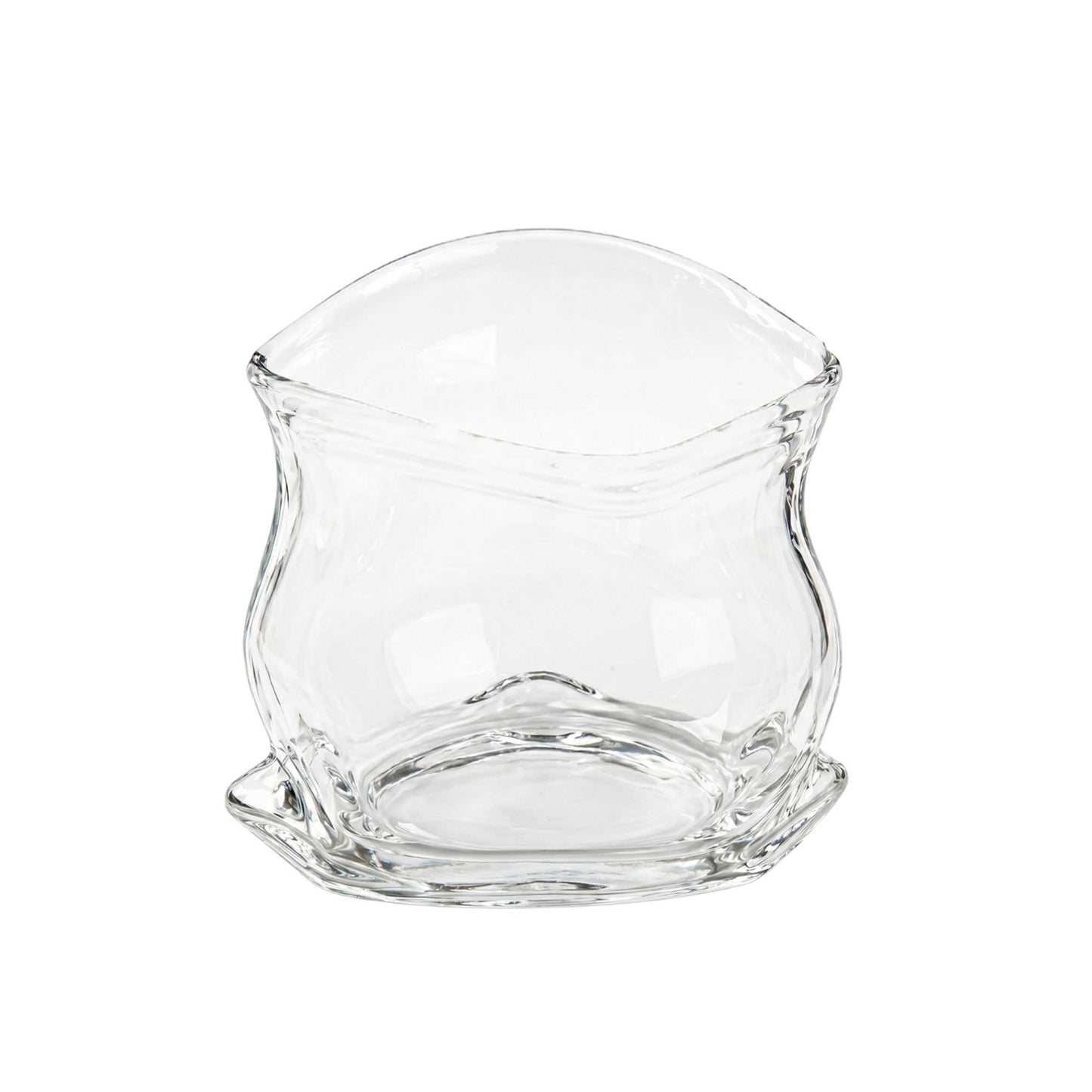 Vetri 8 oz Round Clear Glass Unzipped Bag Bowl - 3 1/4" x 2 3/4" x 3 1/4" - 1 count box