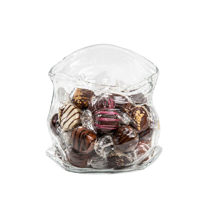 Vetri 8 oz Round Clear Glass Unzipped Bag Bowl - 3 1/4" x 2 3/4" x 3 1/4" - 1 count box