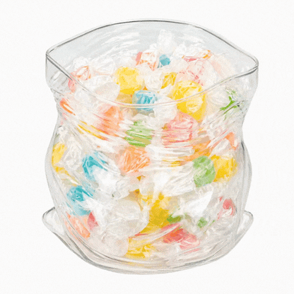 Vetri 22 oz Round Clear Glass Unzipped Bag Bowl - 4 3/4" x 4" x 4 1/2" - 1 count box