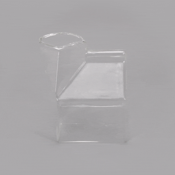 Vetri 12 oz Clear Glass Milk Carton - 3 1/4" x 2 3/4" x 4" - 1 count box