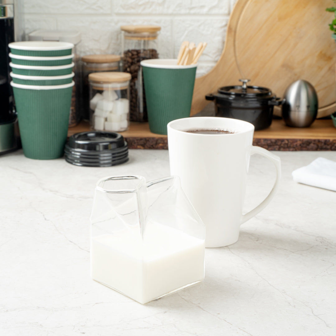 Vetri 12 oz Clear Glass Milk Carton - 3 1/4" x 2 3/4" x 4" - 1 count box