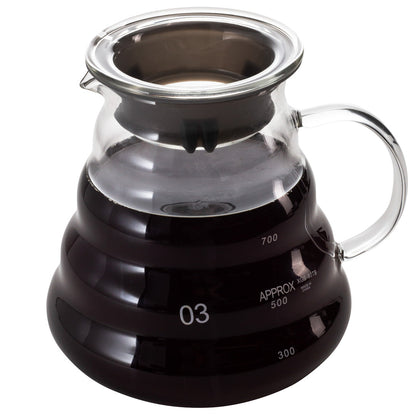 Restpresso 25 oz Round Clear Glass Range Coffee Server / Carafe - 3 1/4" x 3 1/4" x 4 3/4" - 1 count box