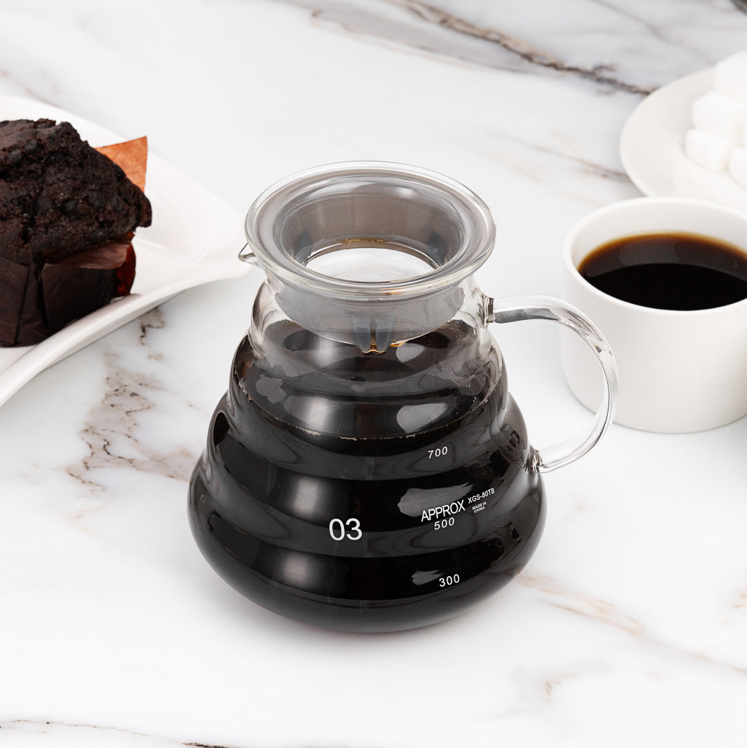 Restpresso 25 oz Round Clear Glass Range Coffee Server / Carafe - 3 1/4" x 3 1/4" x 4 3/4" - 1 count box