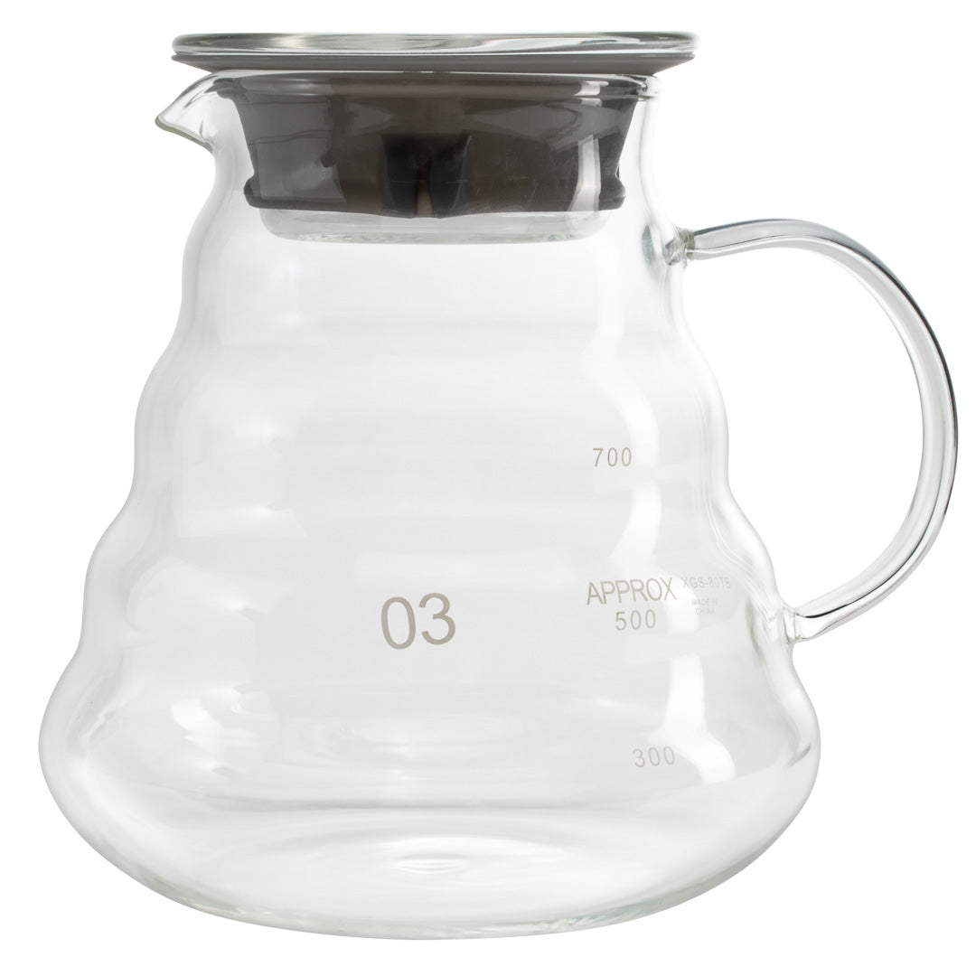 Restpresso 25 oz Round Clear Glass Range Coffee Server / Carafe - 3 1/4" x 3 1/4" x 4 3/4" - 1 count box