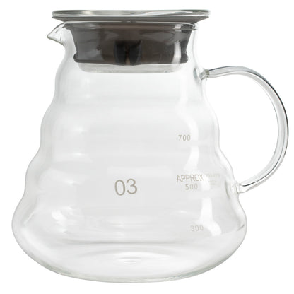 Restpresso 25 oz Round Clear Glass Range Coffee Server / Carafe - 3 1/4" x 3 1/4" x 4 3/4" - 1 count box