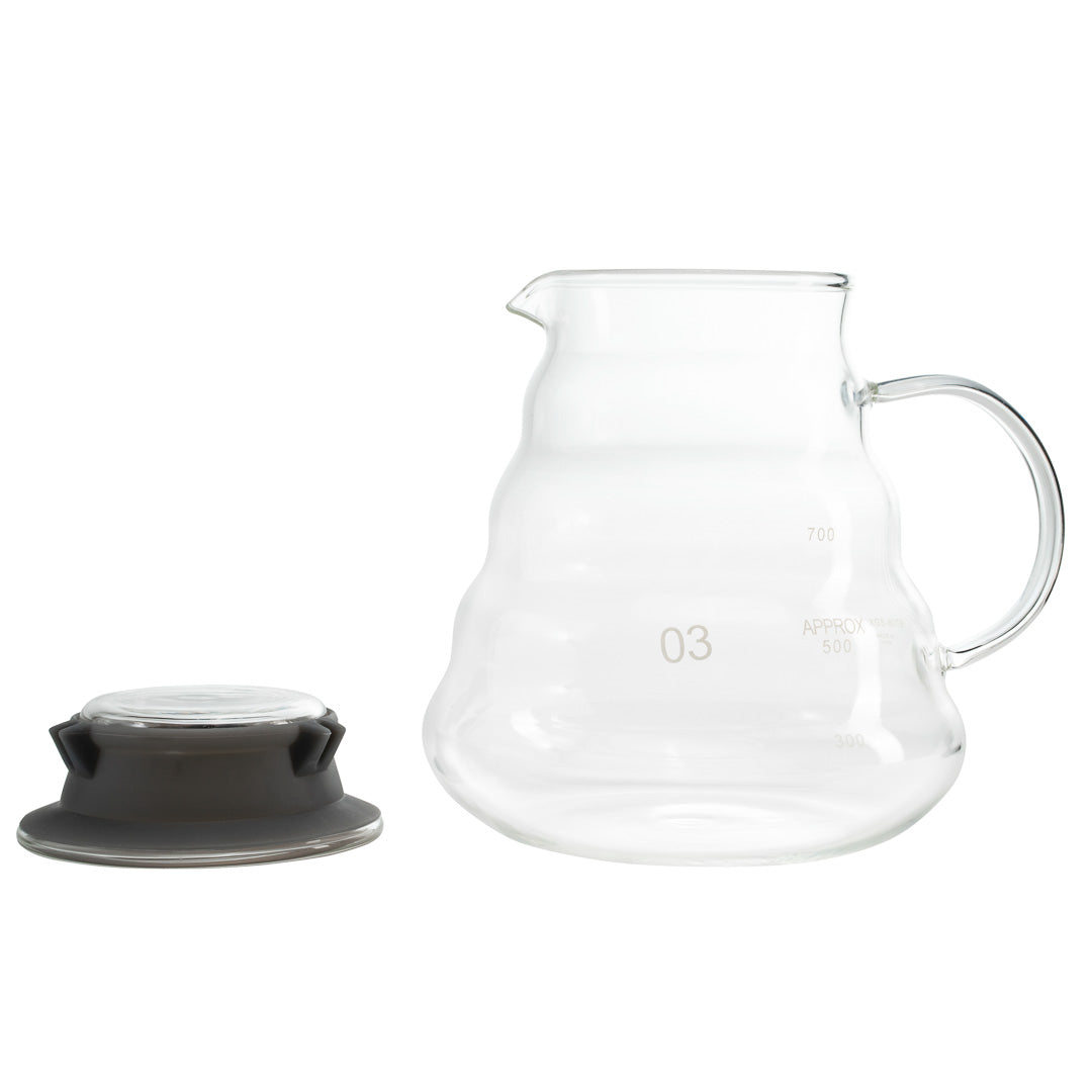 Restpresso 25 oz Round Clear Glass Range Coffee Server / Carafe - 3 1/4" x 3 1/4" x 4 3/4" - 1 count box
