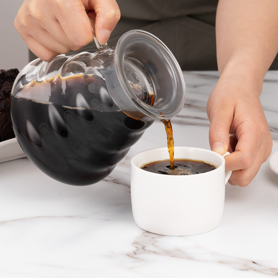 Restpresso 25 oz Round Clear Glass Range Coffee Server / Carafe - 3 1/4" x 3 1/4" x 4 3/4" - 1 count box