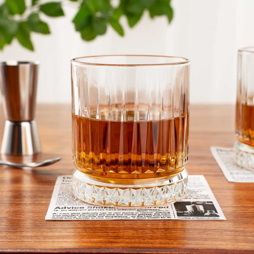 Elysia 12 oz Whiskey Glass - 3 1/4" x 3 1/4" x 3 3/4" - 6 count box