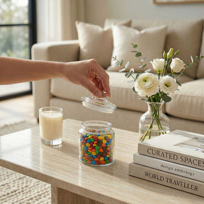 Vetri 0.2 gal Glass Storage Jar - with Glass Lid - 4 1/4" x 4 1/4" x 6" - 1 count box