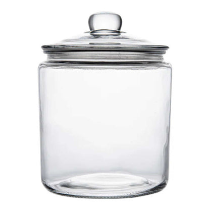 Vetri 1 gal Glass Storage Jar - with Glass Lid - 7" x 7" x 9 3/4" - 1 count box