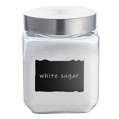 Vetri Glass 3-Piece Storage Jar Set - with Lid, Chalkboard Label - 1 count box