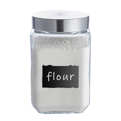 Vetri Glass 3-Piece Storage Jar Set - with Lid, Chalkboard Label - 1 count box