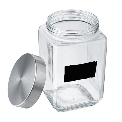 Vetri Glass 3-Piece Storage Jar Set - with Lid, Chalkboard Label - 1 count box