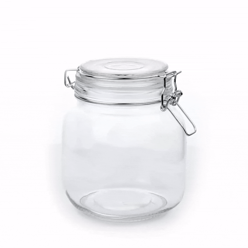 Vetri Glass 3-Piece Storage Jar Set - with Wood Holder - 1 count box