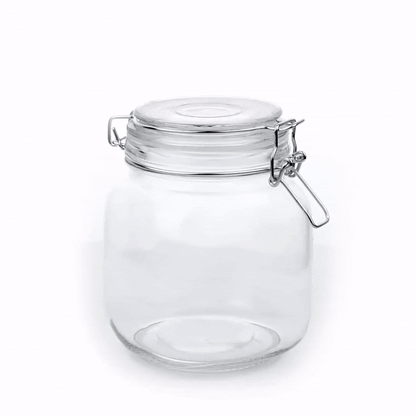 Vetri Glass 3-Piece Storage Jar Set - with Wood Holder - 1 count box