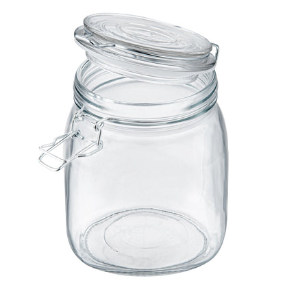 Vetri Glass 3-Piece Storage Jar Set - with Wood Holder - 1 count box