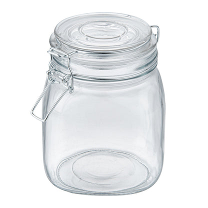 Vetri Glass 3-Piece Storage Jar Set - with Wood Holder - 1 count box