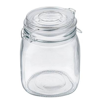 Vetri Glass 3-Piece Storage Jar Set - with Wood Holder - 1 count box